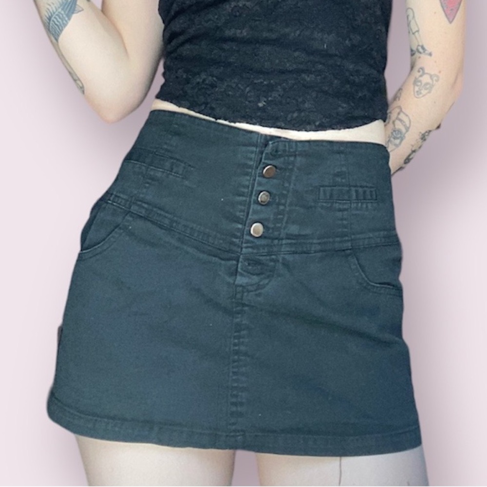 Vintage black super mini skirt